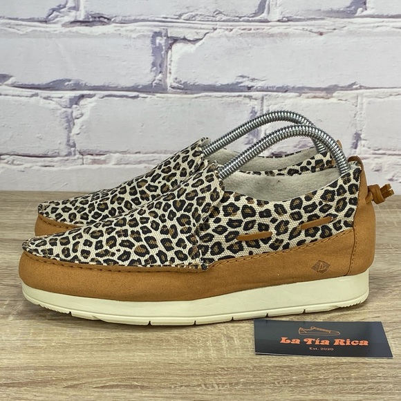 Sperry Moc-Sider Leopard Slip On Moccasin Shoes - Picture 3 of 8